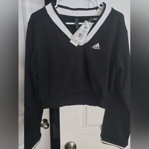 NWT Adidas Cropped V neck Sweater